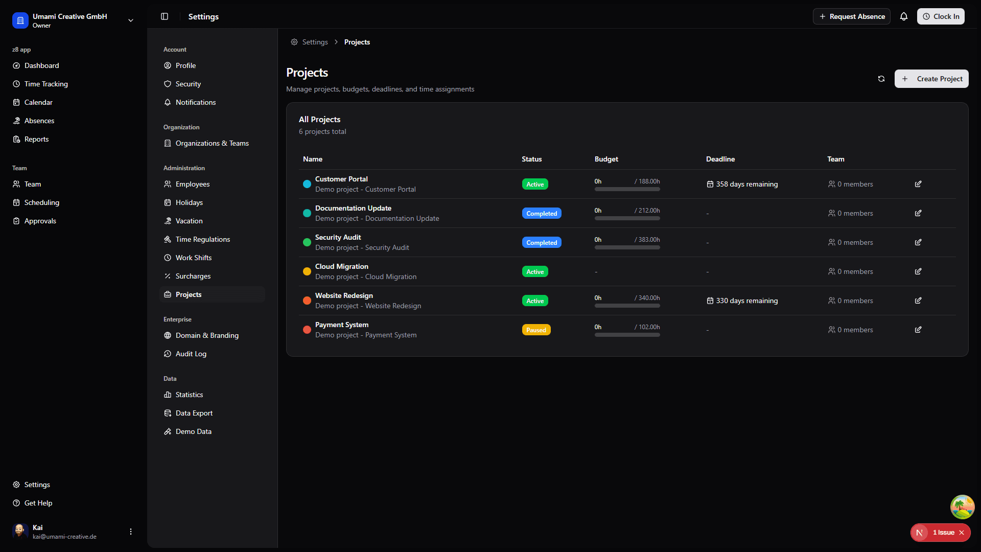 Projects Page